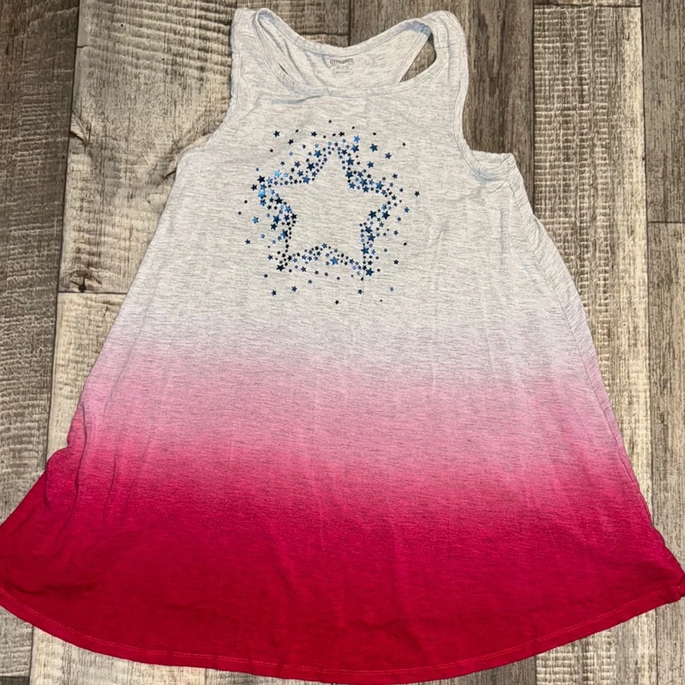 Gymboree Gray and Red Tank Top with Starry Design-size 7/8